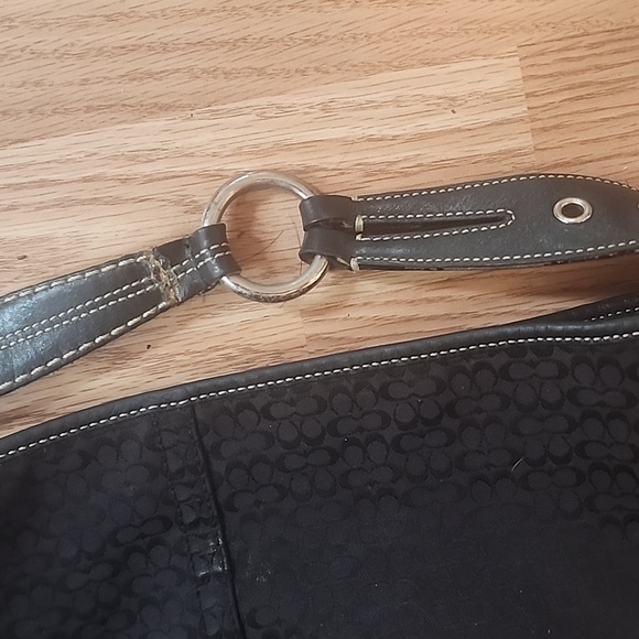 COACH Black Canvas Leather Hobo Bag No.A05N-1461 - Picture 2 of 3